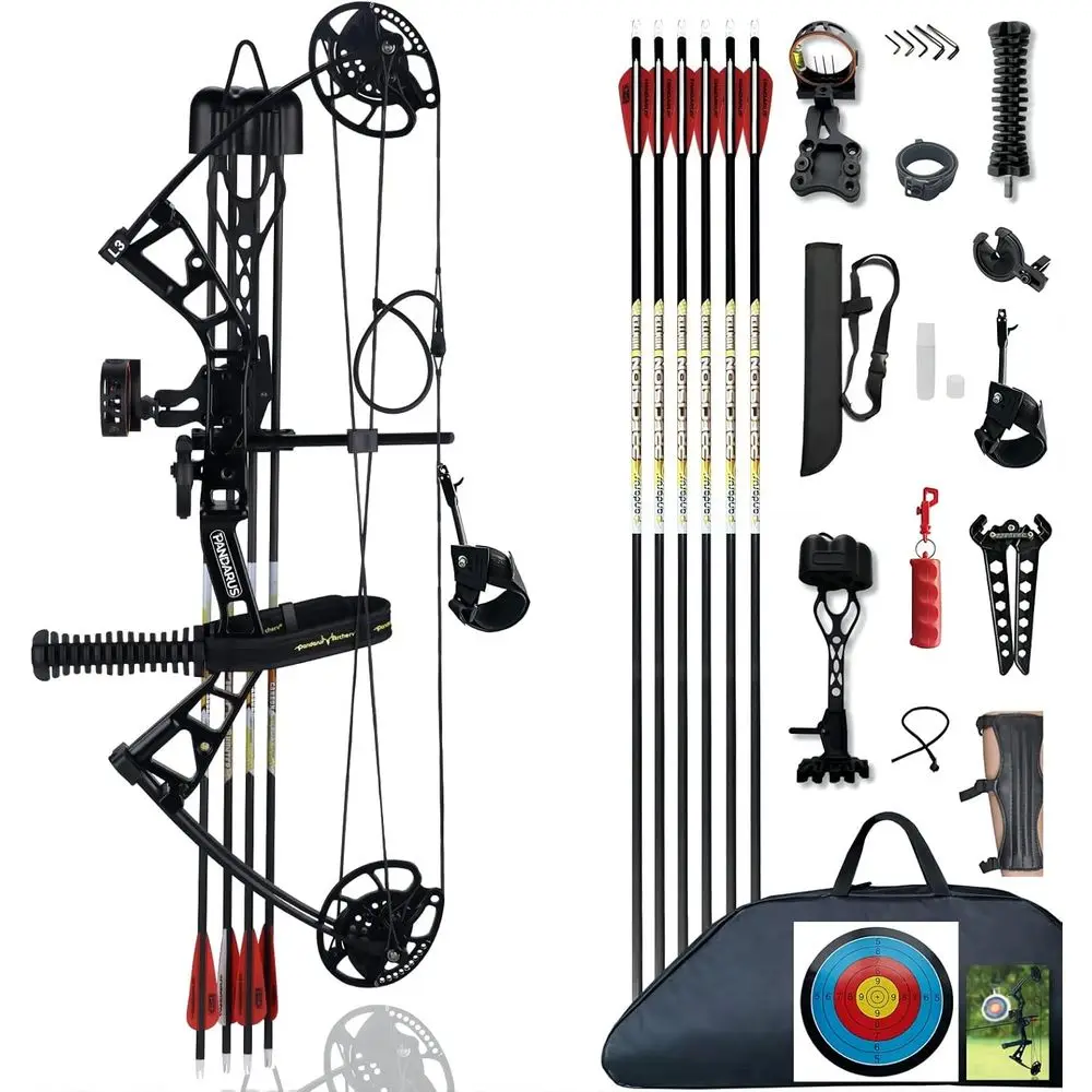 

Adjustable 10-40lbs Compound Bow for Kids & Youth, Lightweight Right-Handed, 16-28 Draw Length, IBO 290fps