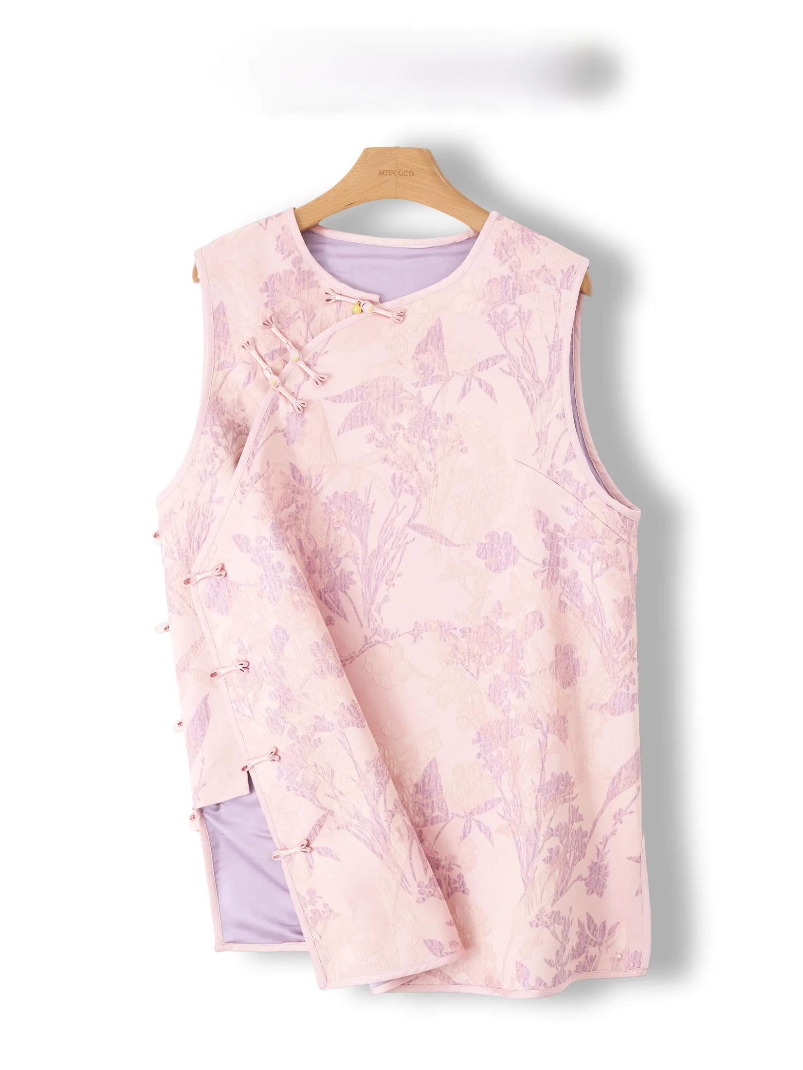 

New Chinese Style Heavy Embroidery Stand Collar Mid-Length Vest Women's Fashionable Floral Print Outerwear Straight Cut Bodycon