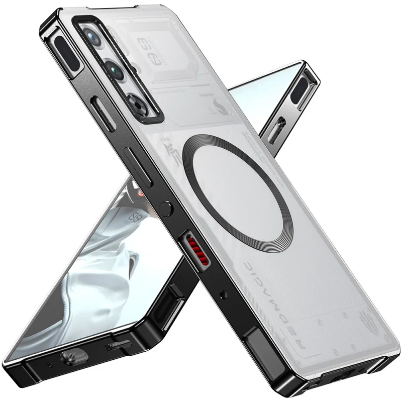 

Magnetic metal all-inclusive anti-fall matte phone case for RED MAGIC 10Air 10SPro+Transparent Protective Cover