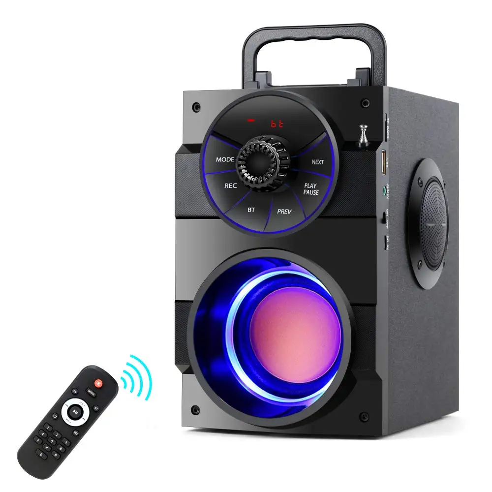 

Vofull Unique Portable Wireless Outdoor Indoor Party Speaker Support Phone Holder MP3 Player Trolley Speaker