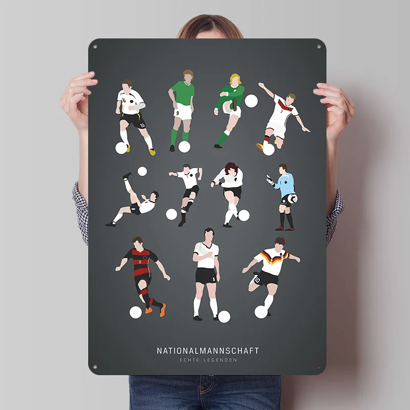 Nationalmannschaft // Echte Legenden Druckposter Individualisierte Retro-Wandkunst Vintage Metallschilder für Fans Dekoration Garage