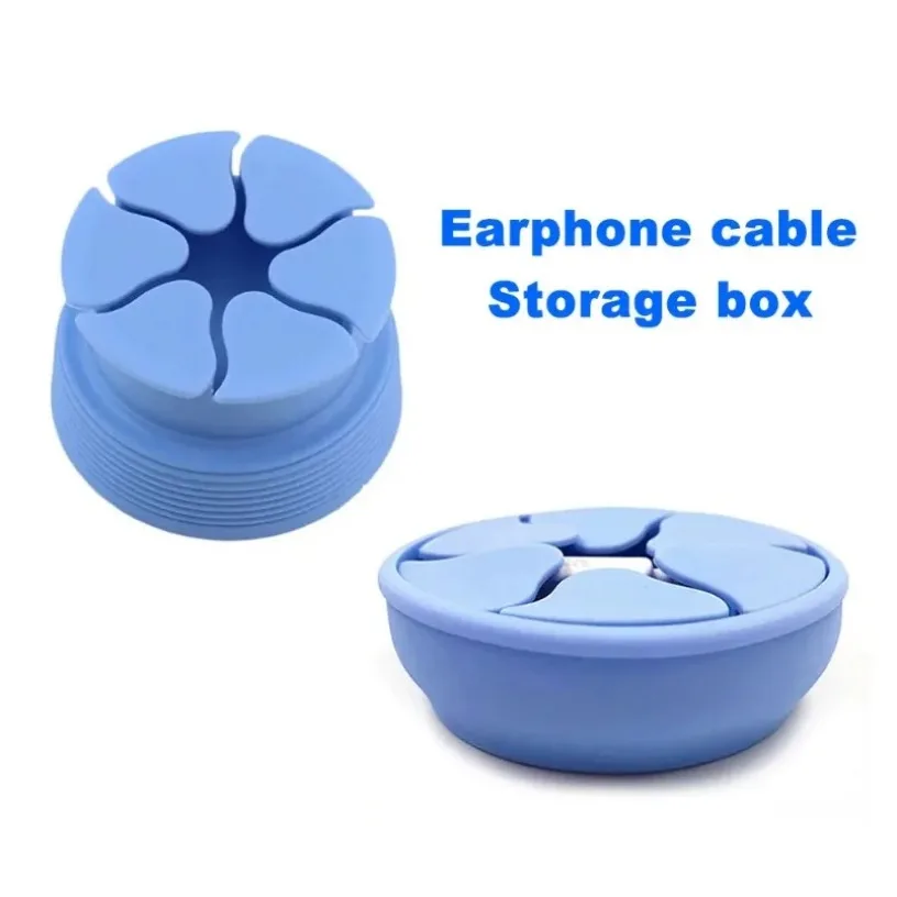 المحمولة طوي سيليكون سماعة منظم للأسلاك صندوق كابلات كابلات خط البيانات مكتب صندوق تخزين حافظة سماعة صندوق واقي