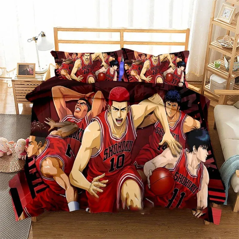 

3D Printed Anime Slam Dunk Bedding Set Boys Girls Twin Queen Size Duvet Cover Pillowcase Bed Kids Adult Home Textileextile