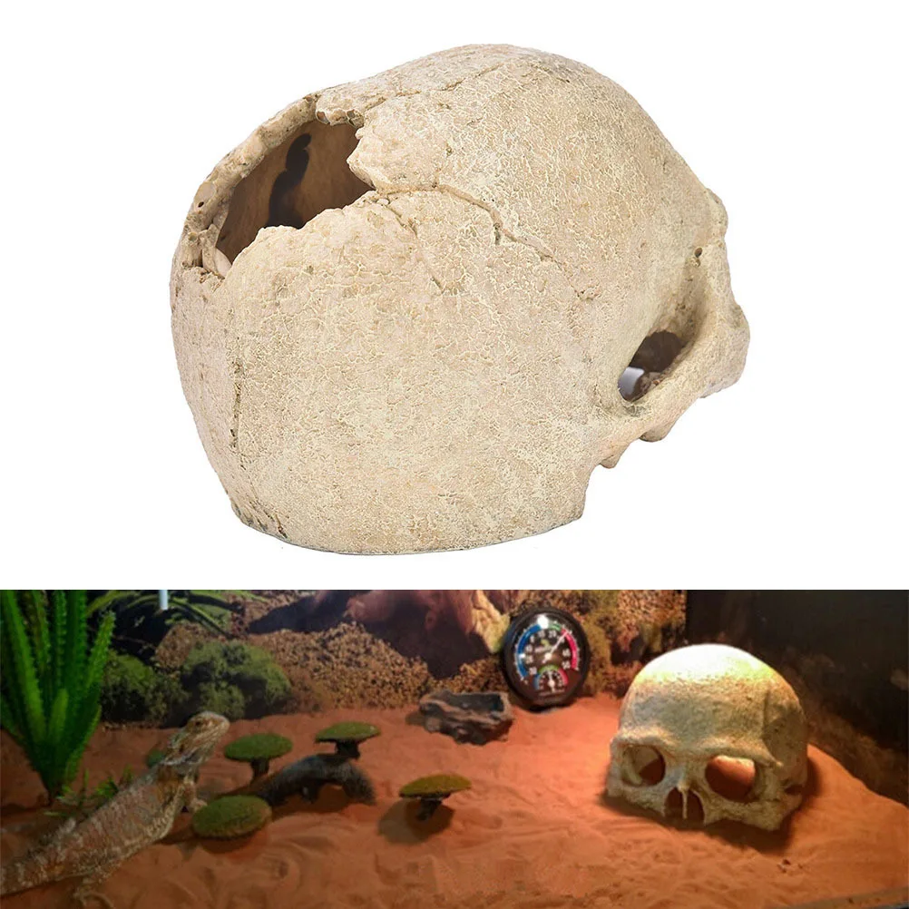 

Realistic Resin Skull Fish Tank Decoration Aquarium Skull Cave Hideout Shrimp Shelter Aquarium Ornament Fish Tank Decoration