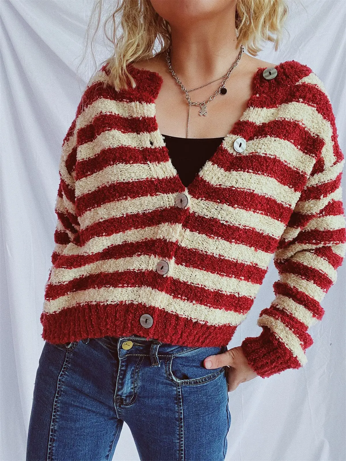

2025 New Style Circle Weave Single-button Design-sense Short Coat Top