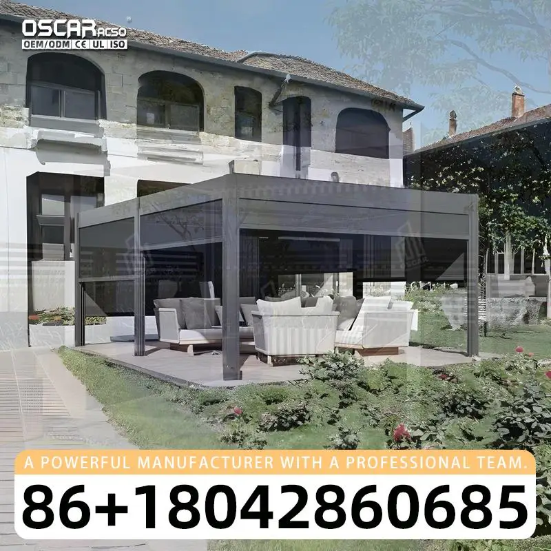 Modern Bioclimatic Custom Aluminium 6x4 Manual Remote Controlled Sun Shade Outdoor Pergola for Garden Patio Backyard pergola