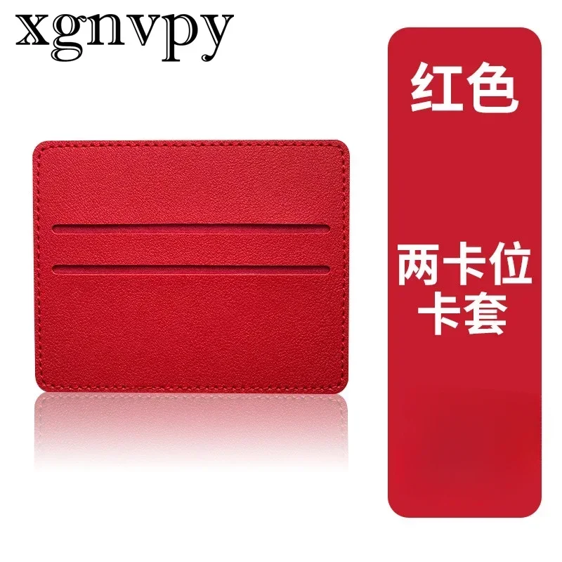 Xgnvpy New Fashion Exquisite Multi-card Bag Female Portable Bus Card Set Pure Color Simple