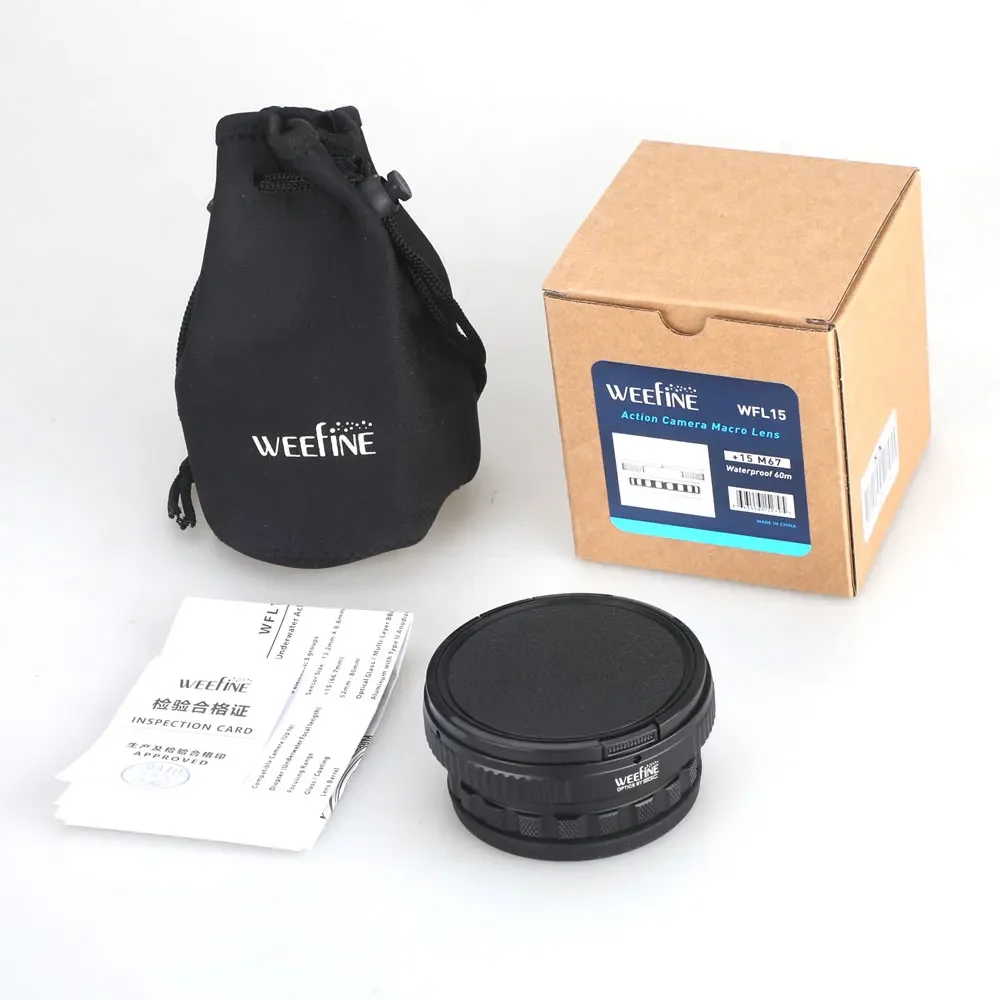 Weefine WFL15 Close-up Wet Lens +15 with M67 for WFH-GP1 Action Camera Housing Scuba Diving Underwater Photography Videography