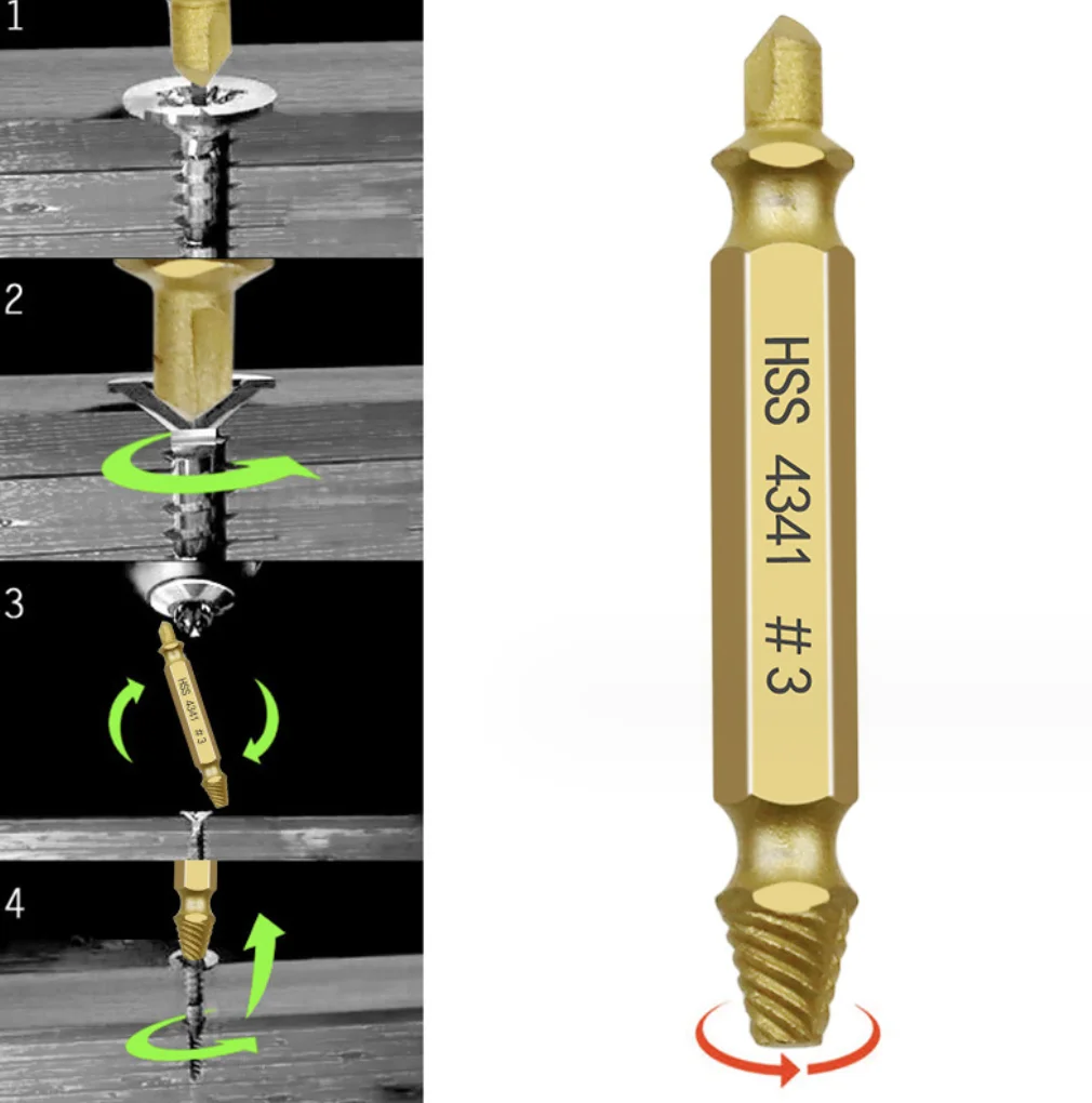 Imagem -04 - Conjunto Extrator de Parafuso Danificado Hss Broca Despojado Removedor Quebrado Pequeno Rapidamente Tirar Kit Fácil Demolição Ferramentas Elétricas 6pc