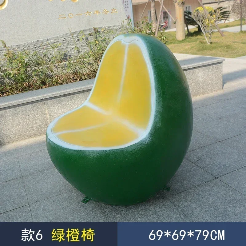 مركز تسوق الديكور رياض الأطفال ديكورات المناظر الطبيعية في الهواء الطلق FRP الفاكهة كرسي الاستجمام مقعد البراز