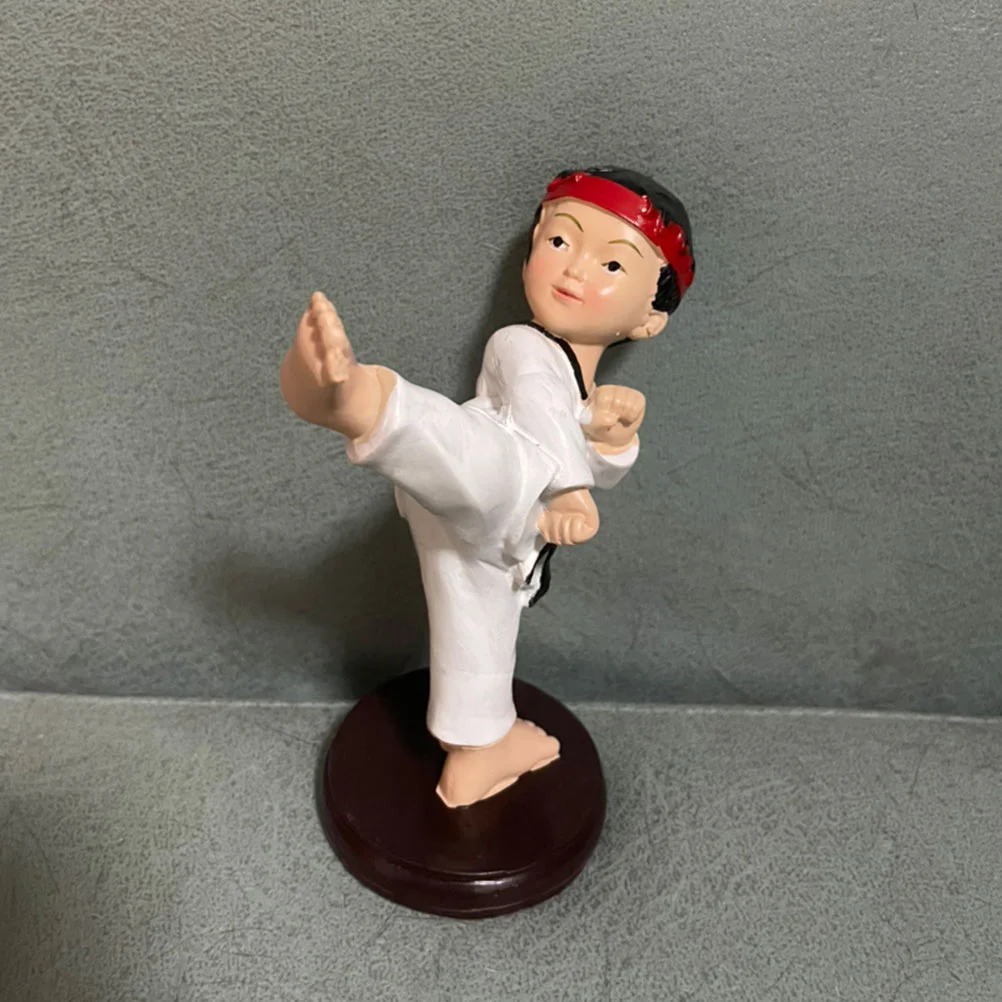 

Resin Boy Adornment Ornament Boy Adorn Taekwondo Boy Ornament Cake Ornament sculpture mini figurine