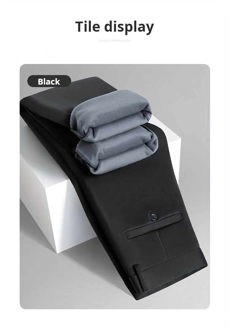 2026 Winter Warme Herren-Fleece-Plüschhose Business Mode Klassischer Stil Dicke Warme Stretchhose Markenkleidung Größe 40 – Detail 6