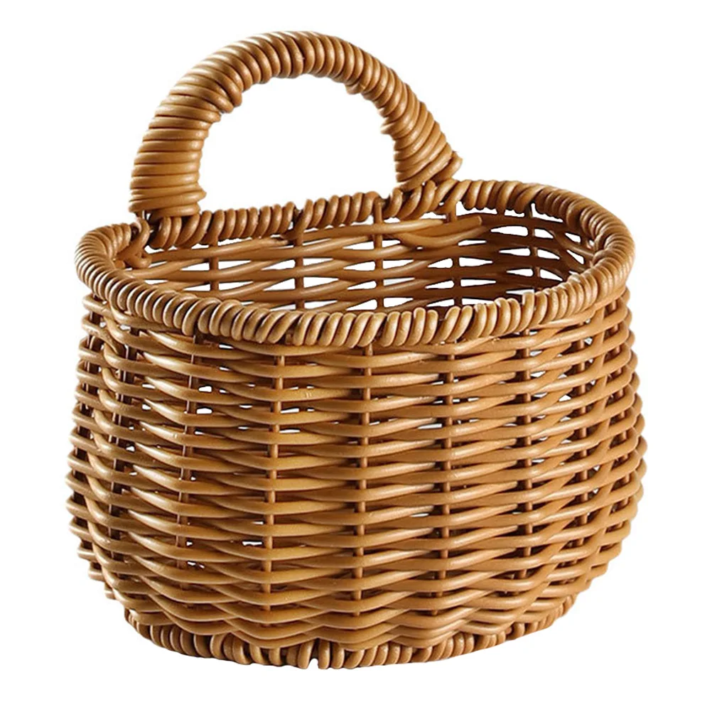 

Kitchen Storage Basket Natural Rattan Woven Organizer for Garlic Ginger Vegetable Hanging Household Basket Easy