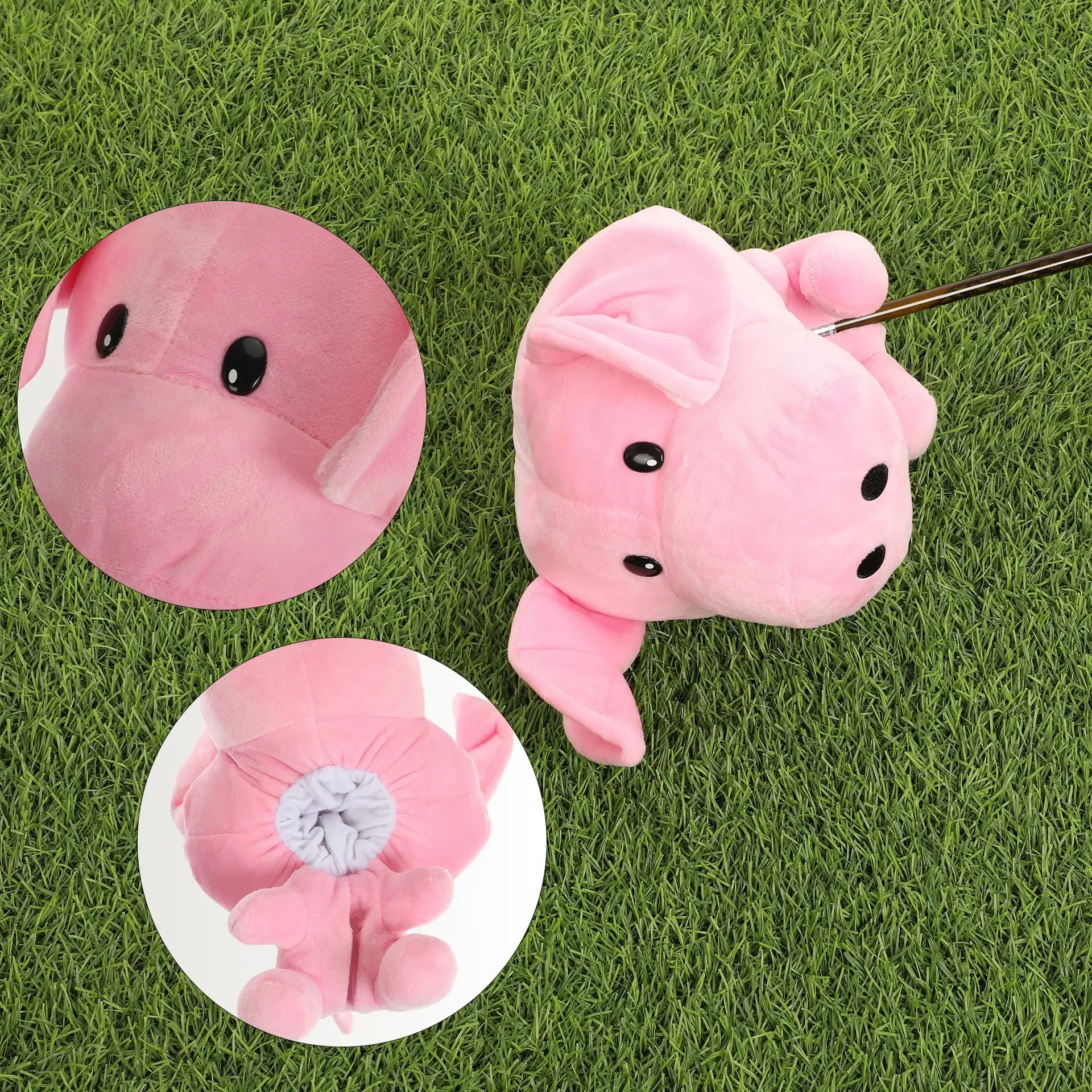 

Golf club cap cover cute plush pink pig golf driver cap cover protection
