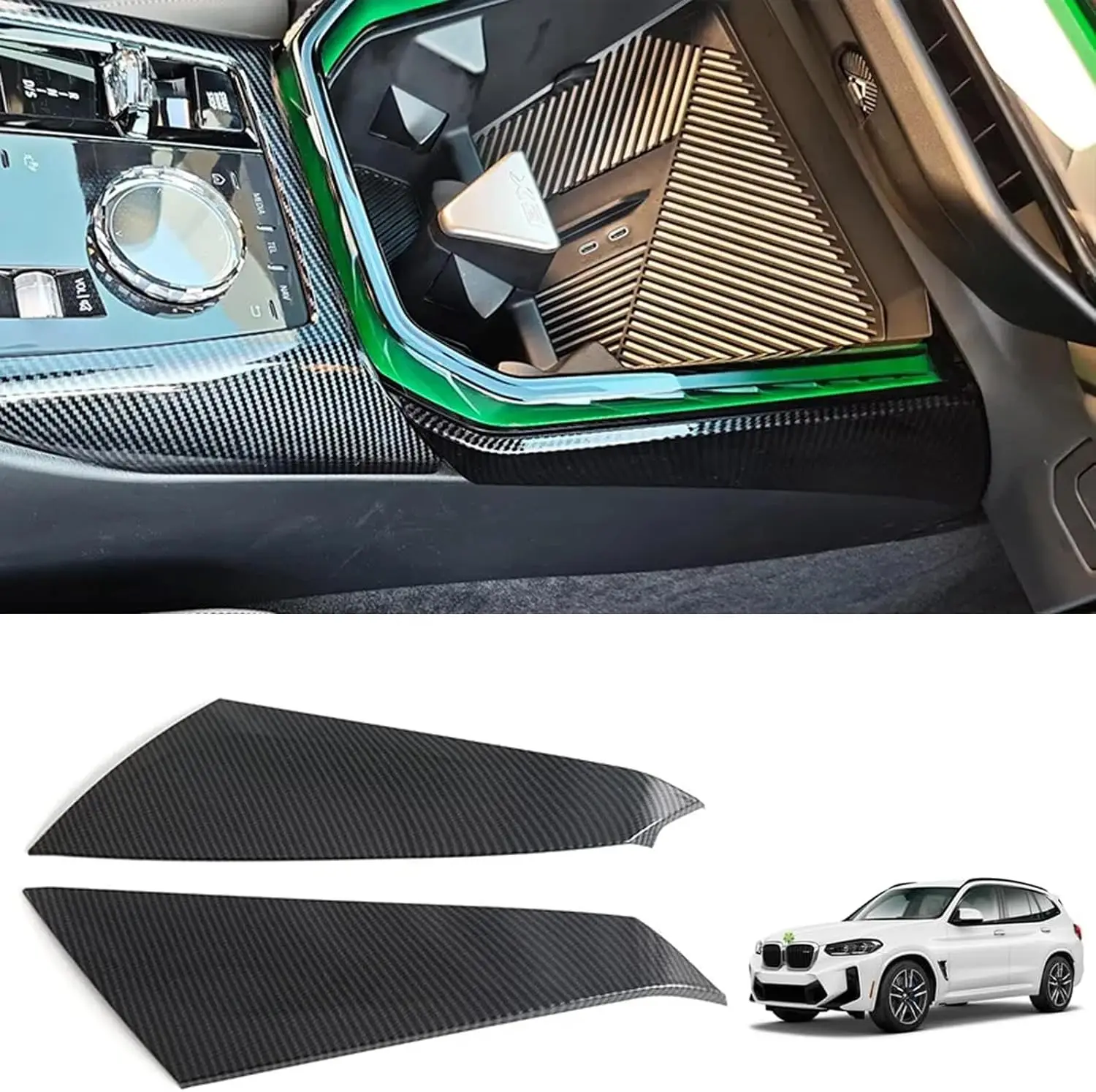 

ABS Carbon Style Car Center Control Gear Side Panel Trim For BMW X3 G45 2025+ Gear Shifter Side Decorative Cover Accessories