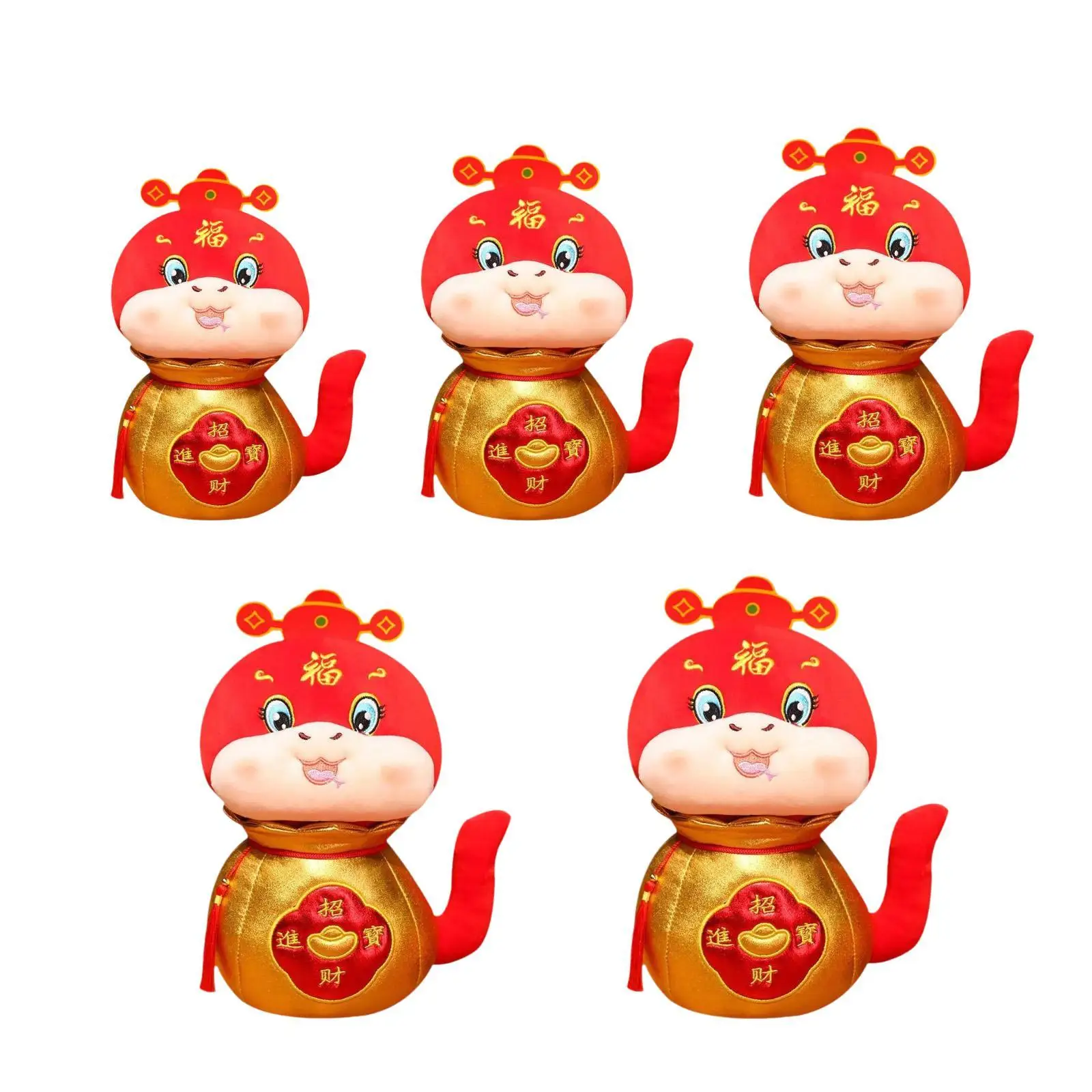 Chinese New Year Snake Plush Toy 2025 New Year Ornament Crafts Home Decoration Stuffed Animal for Living Room Cabinet Bedroom
