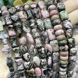 Natural Stone Black Lace Rhodonite Faceted Round Spacer Square Irregular Beads For Jewelry Making Findings Bracelet Necklace