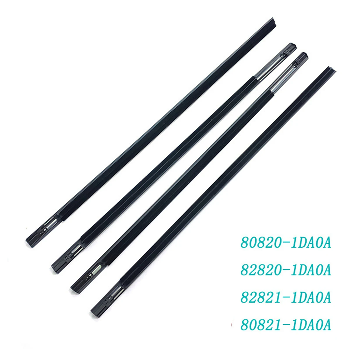 4PCS Car Outer Windows Rubber Weatherstrip Sealing Strip For For Nissan X-Trail T31 2008-2013