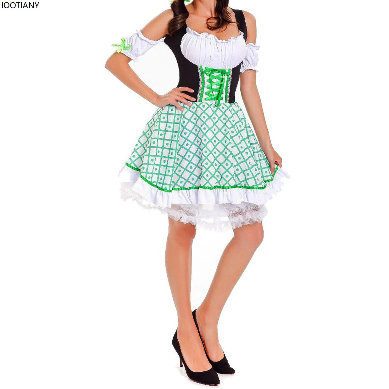 

IOOTIANY Sexy Oktoberfest Costume Traditional Bavarian Beer Girl cosplay Outfit German Dirndl Fancy Dresses Carnival Party Set