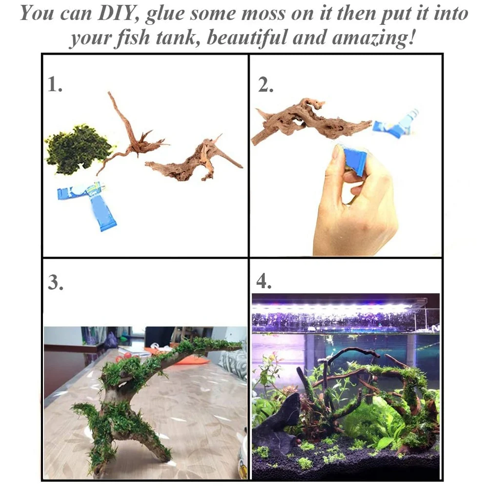 Mini madera flotante para acuario, ramas de madera natural, decoraciones para peceras, reptiles, tronco de árbol, madera flotante surtida (paquete de 10)