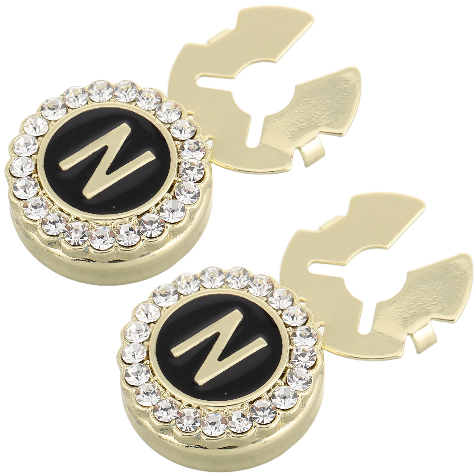 

2Pcs N Initial Cufflinks Gold Plated Zinc Alloy Suit Shirt Buttons Elegant Tuxedo Studs for Formal Occasions Cuff Links Mens