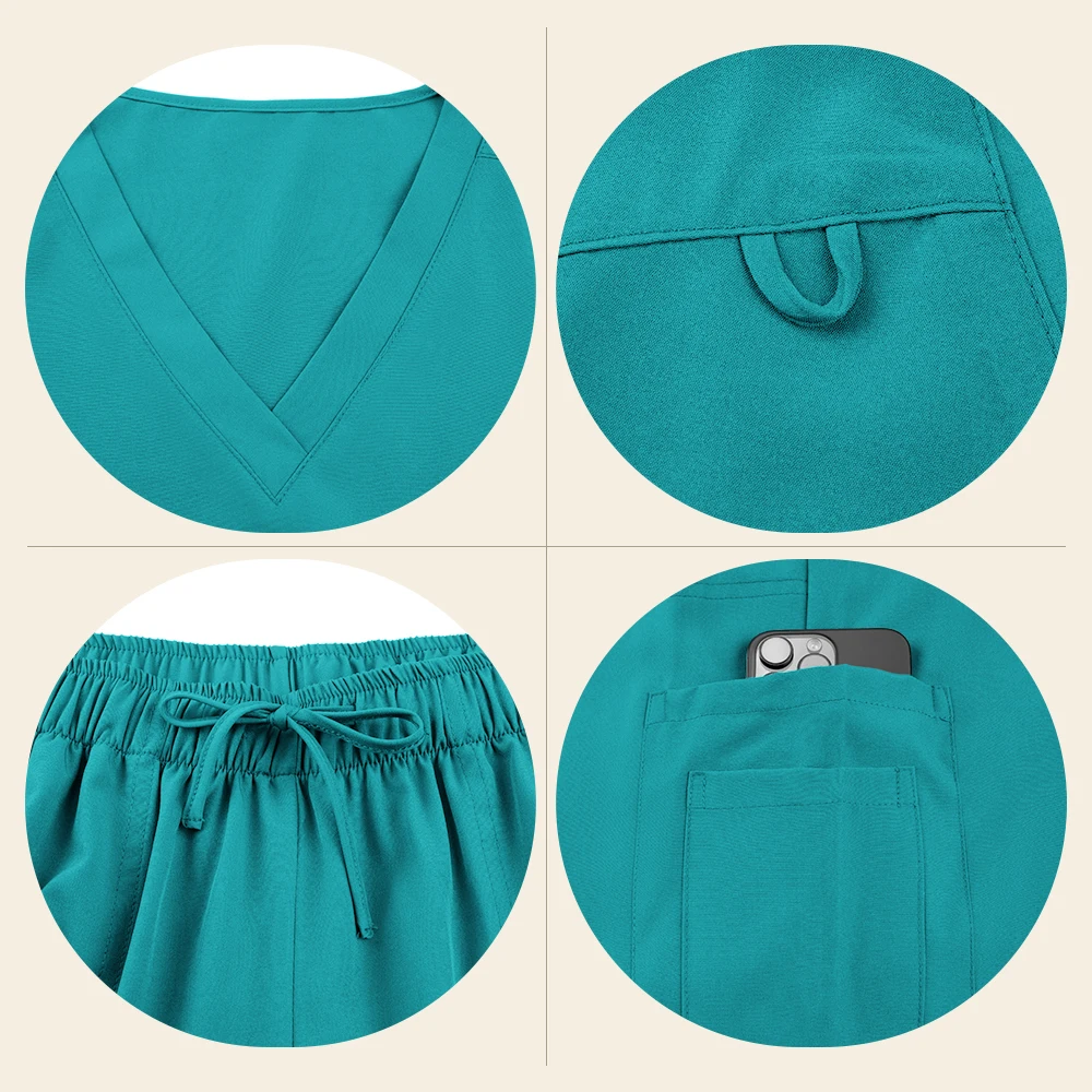 ナース V ネックスクラブ制服ユニセックススクラブジョガー看護師アクセサリー速乾性病院制服看護用品作業服男性