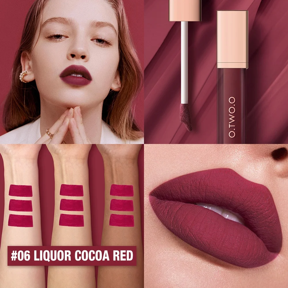 O.TW O.O ลิปสติก12สีน้ำหนักเบากันน้ำยาวนาน Matte Lip Stain Lip Glaze สำหรับสตรีเครื่องสำอาง