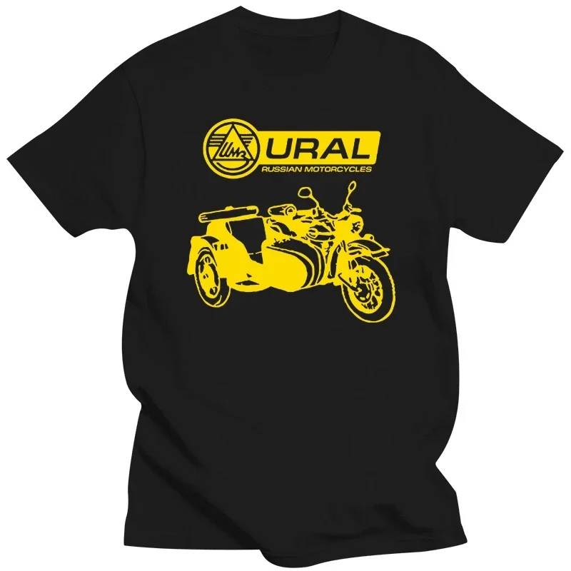 

Cotton Tshirt summer Men Crew Neck short sleeve tee Russian Sidecar Vintage Military Motorcycle URAL unisex tee-shirt casual