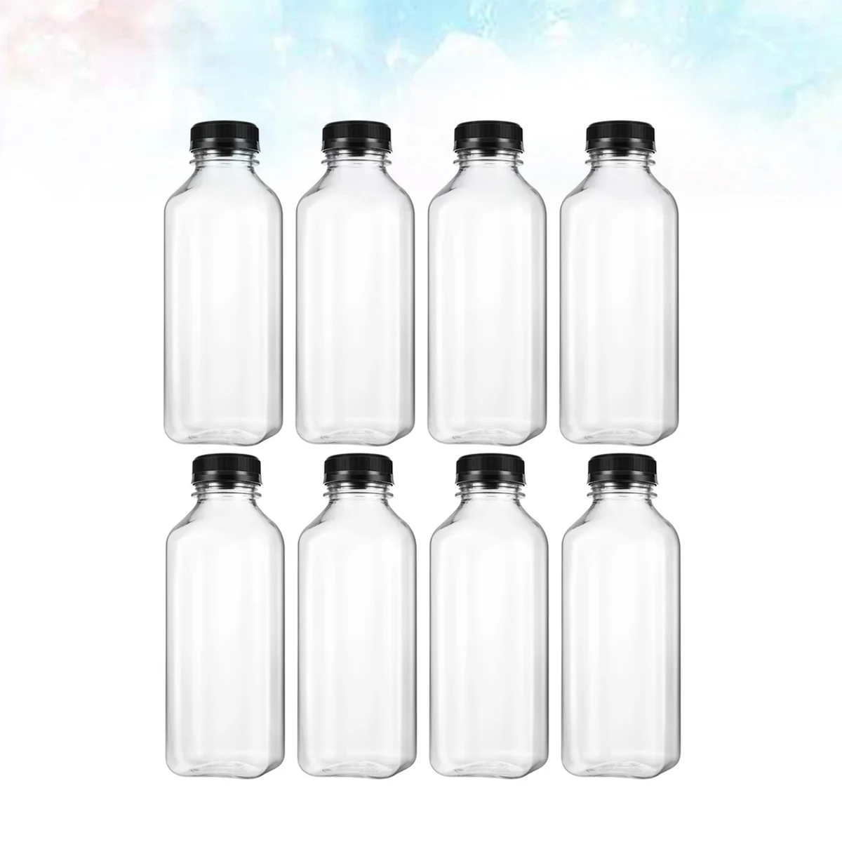 

8 Pcs Jar Storage Boxes Plastic Container Empty Bottles Beverage Clear Juicing Water Favor Jars PET Protein