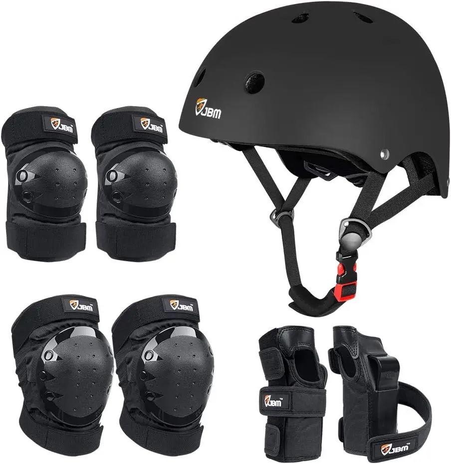 

Complete Skating Protective Gear Set for All Ages, Helmet Knee Elbow Pads Wrist Guards for Roller Skating Scooter Skateboarding