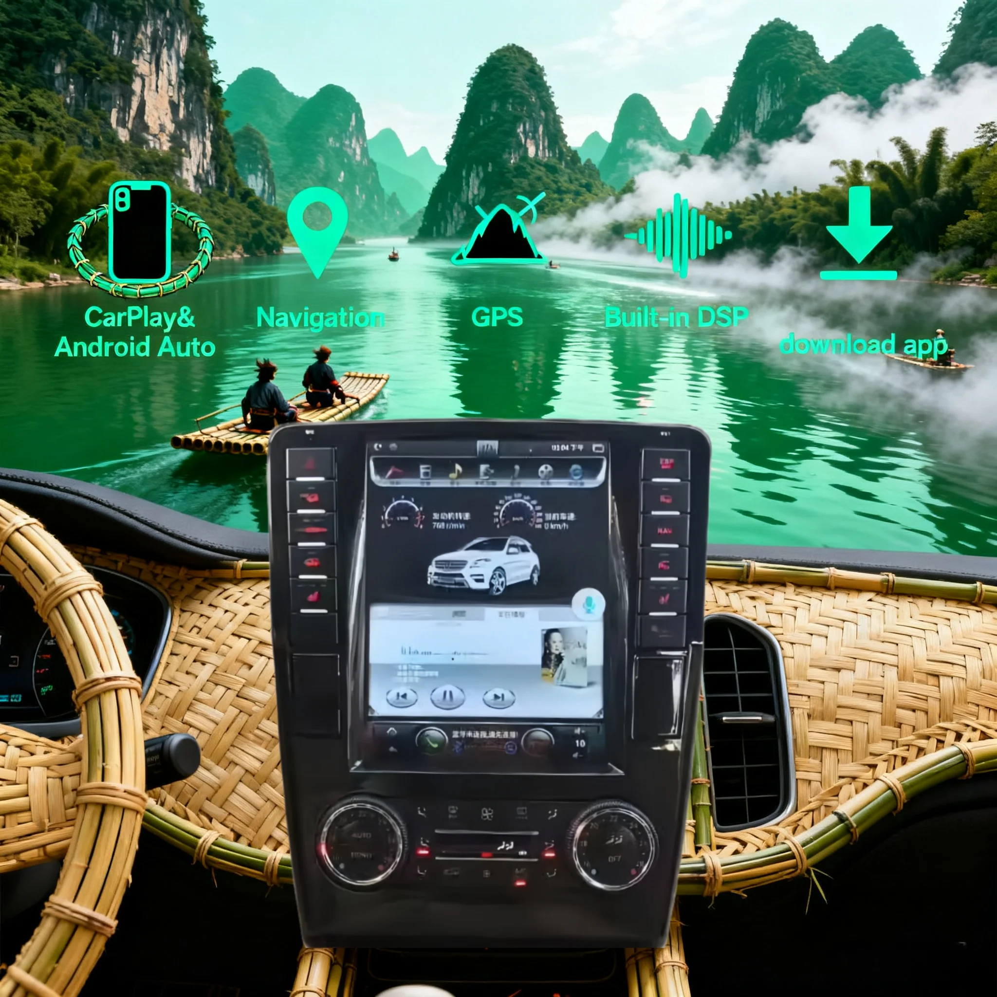 N Android 14 Car Radio For Mercedes Benz ML W164 W300 ML350 ML450 ML500 GL X164 G320 GL350 GL450 GL500 GPS Multimedia Player Hea