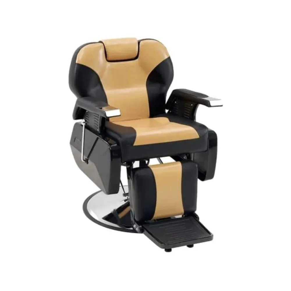 Reclining Barber Chairs For Hair Stylist  All Purpose Hydraulic for Barbershop Stylist Yellow& Black Salon Chair