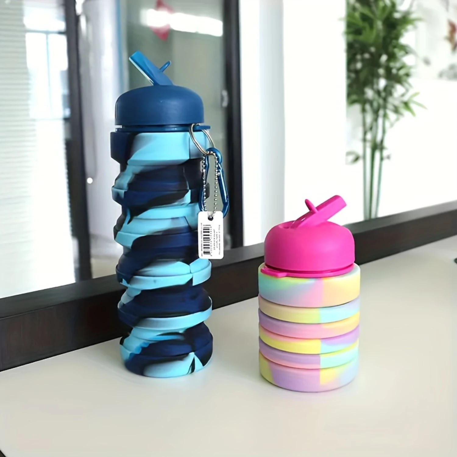 

Silicone Folding Water Cup 16.9oz/500ml, Sports Camo Telescopic Bottle for Fitness, Travel, Outdoor Activities