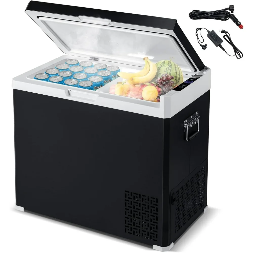 

53 Quart Dual-Zone Electric Cooler with Independent Temperature Control 4℉~68℉, 12/24V DC, Car Fridge Freezer for Camping Travel