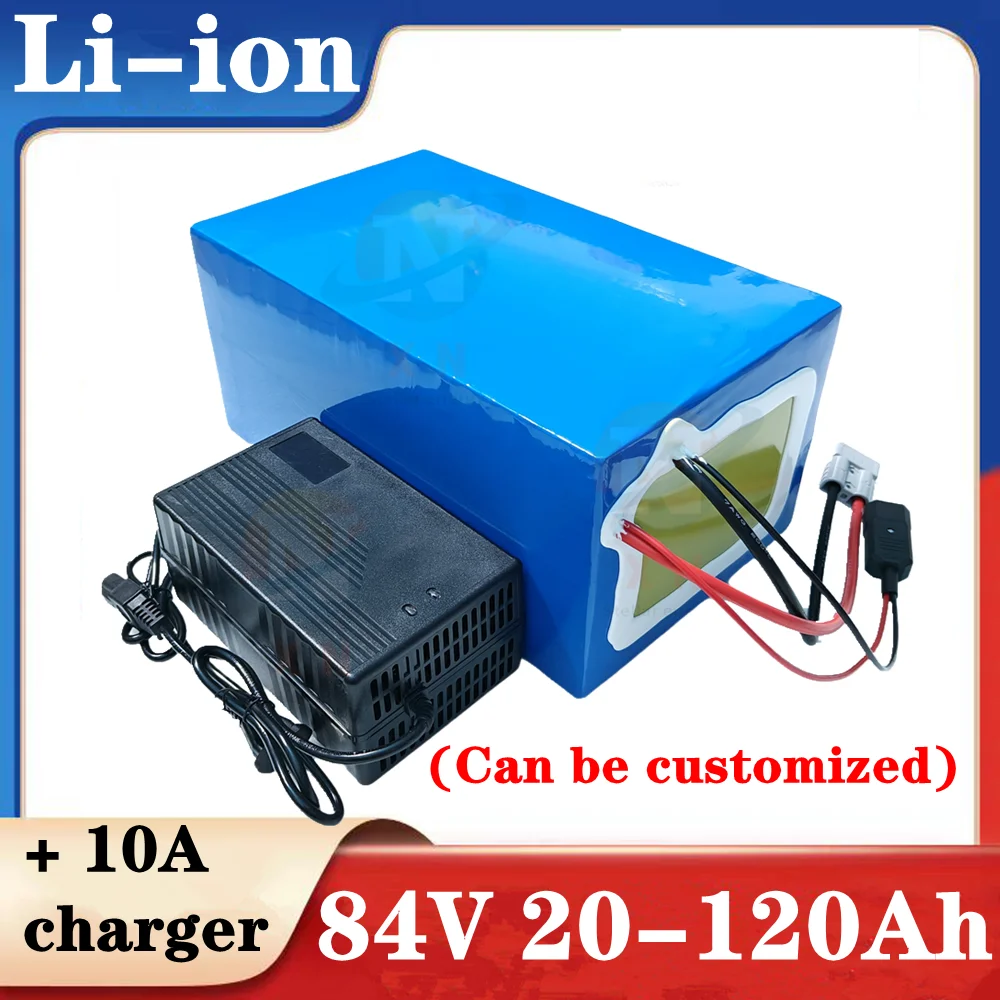 84v 50Ah 30Ah 100Ah 60Ah 80Ah lithium ion battery for 4000W 5000w inverter motorcycle golf cart + 10A charger