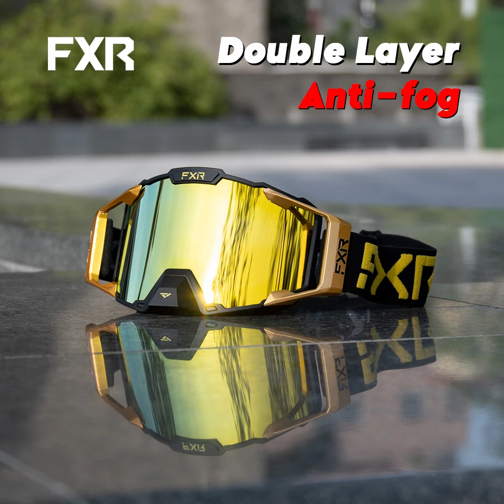 FXR lunettes de Moto Double couche Anti-buée lentille lunettes de Motocross Dirt Bike ATV lunettes de Ski Moto lunettes de soleil de cyclisme en plein air