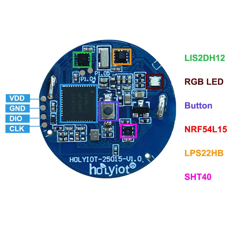 Holyiot nRF54L15 Bluetooth 6.0 Beacon with Barometer Sensor SHT40 LIS2DH12 BLE Module Indoor Tracking Ibeacon For lOT Smart Home