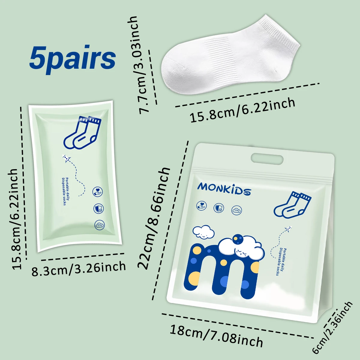 5pairs convenient daily throwing socks combination, which can be removed and worn immediately, with high elasticity and comfort.