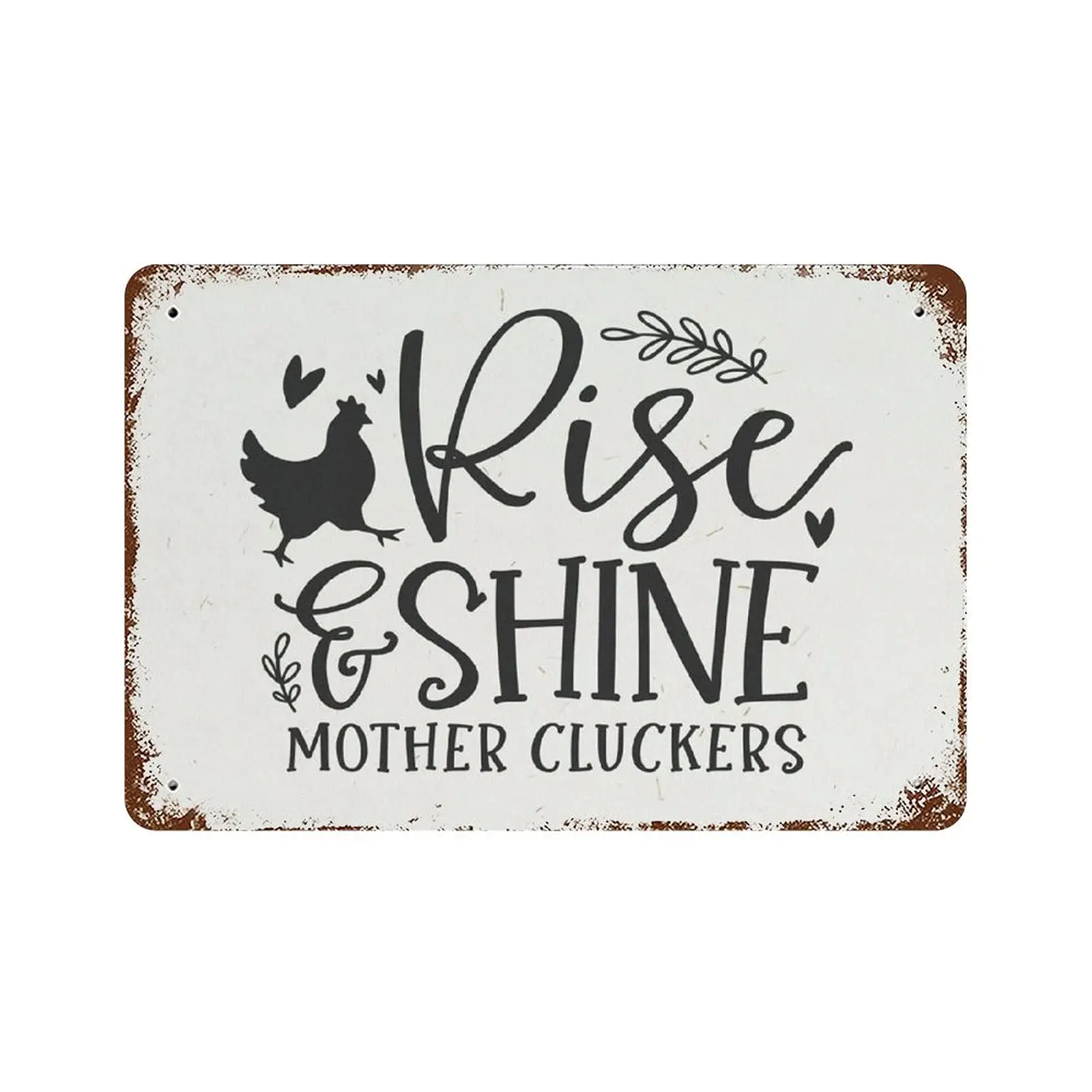 DAIERCY Vintage Rise and Shine Mother Cluckers Chicken Metal Tin Sign Home Bar Cafe Retaurant Wall Decor Signs 8x12inch sign