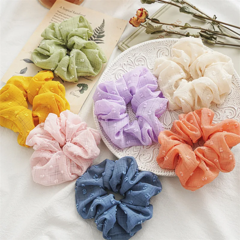 

Woman Plum Bossom Scrunchies Women Hair Accessories Headwear Elastic Hairband Hair Ties Rope Gum Ponytail Holders Ornaments