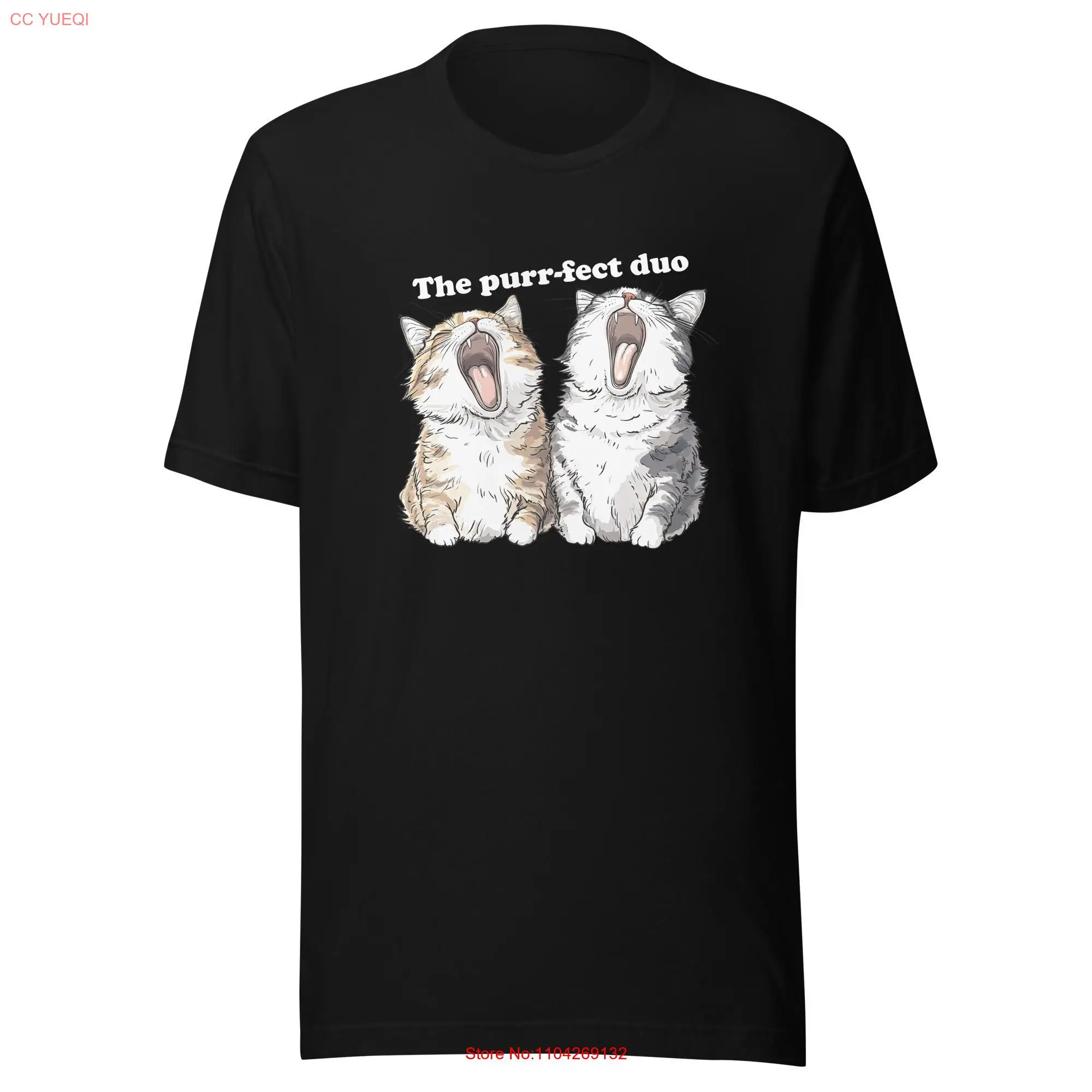 Cute Cat Yawning Cats The purr fect duo Staple T Shirt long or short sleeves