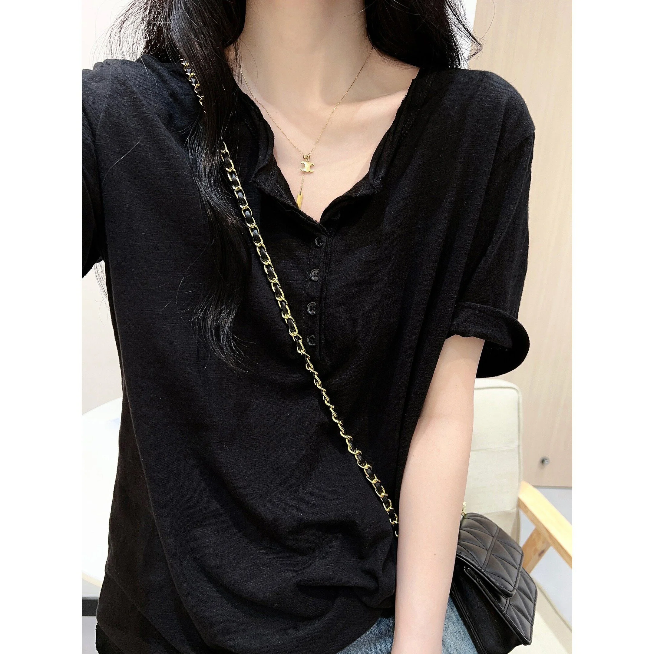 Casual Style White Short Sleeve T-Shirt Women plus Size Fashion Design Shoulder Level Top Comfortable Loose Fit Summer New Ar...
