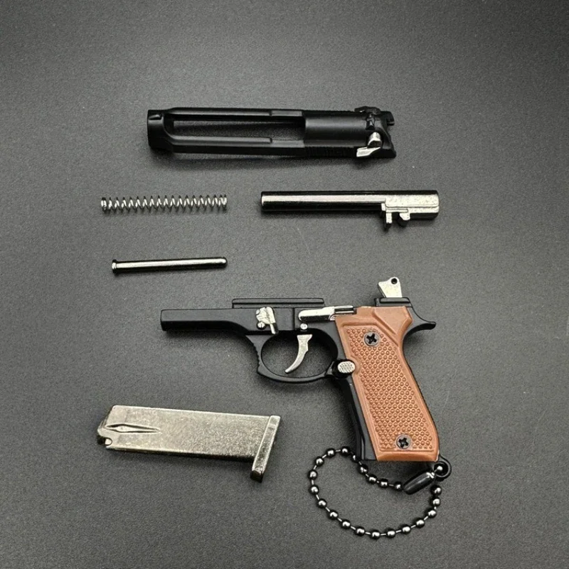 1:3 Scale Alloy Pistol Keychain Mini Toy Gun Model Metal Keychain For Adult Kids Christmas Gift