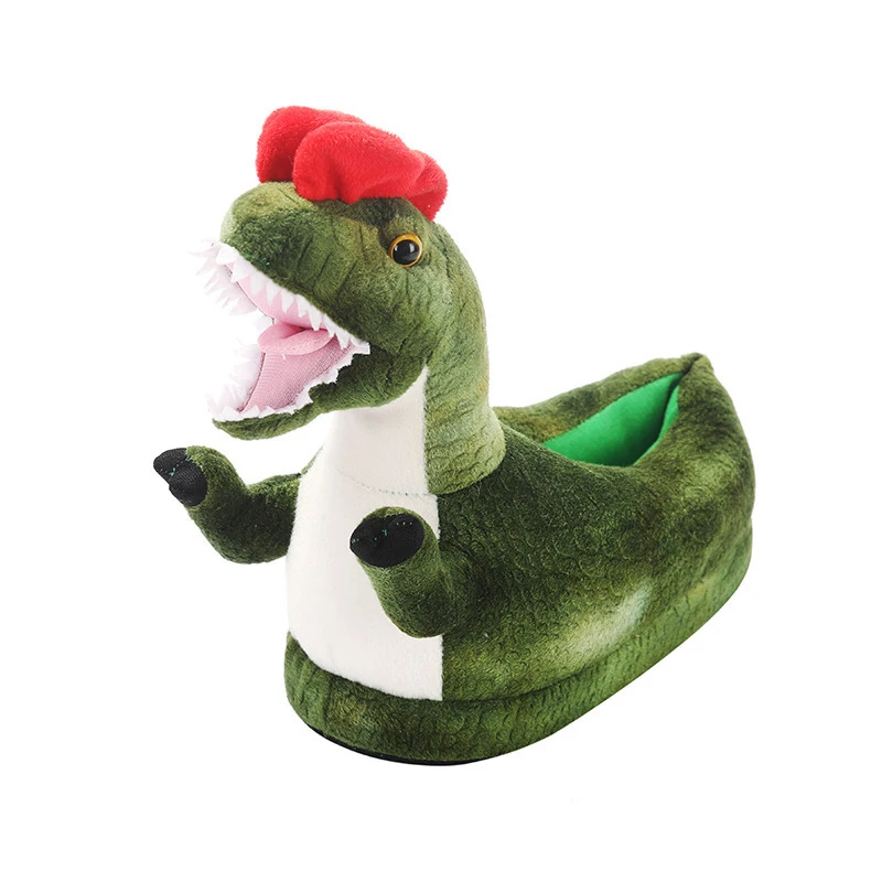 Tyrannosaurus Rex Plush Slippers For Men And Women Winter Cartoon Animals Indoor Cotton Shoes Home Warm Slippers Floor Shoes