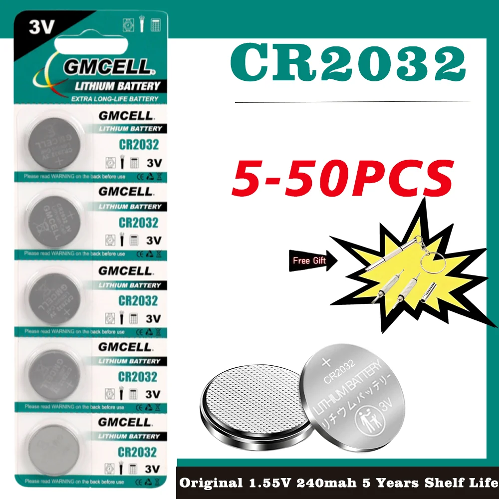 5-50PCS 3V 240mAh CR2032 Lithium Battery CR 2032 DL2032 ECR2032 For Watch Toy Calculator Car Key Remote Control Button Cells