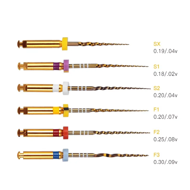 5 عبوات 30 قطعة من ملفات Dental SX-F3 الذهبية الاحترافية، ملفات إندو NITI الدوارة للأسنان، ملفات طب الأسنان اللبية