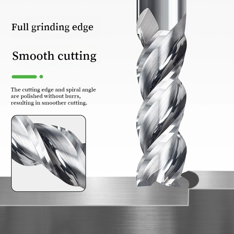 RC62 HRC55 3날 초경 밀링 커터 텅스텐 엔드밀 CNC 공구 1 2 3 4 5 6 8 20mm 알루미늄 아크릴 목재 구리 플라스틱용