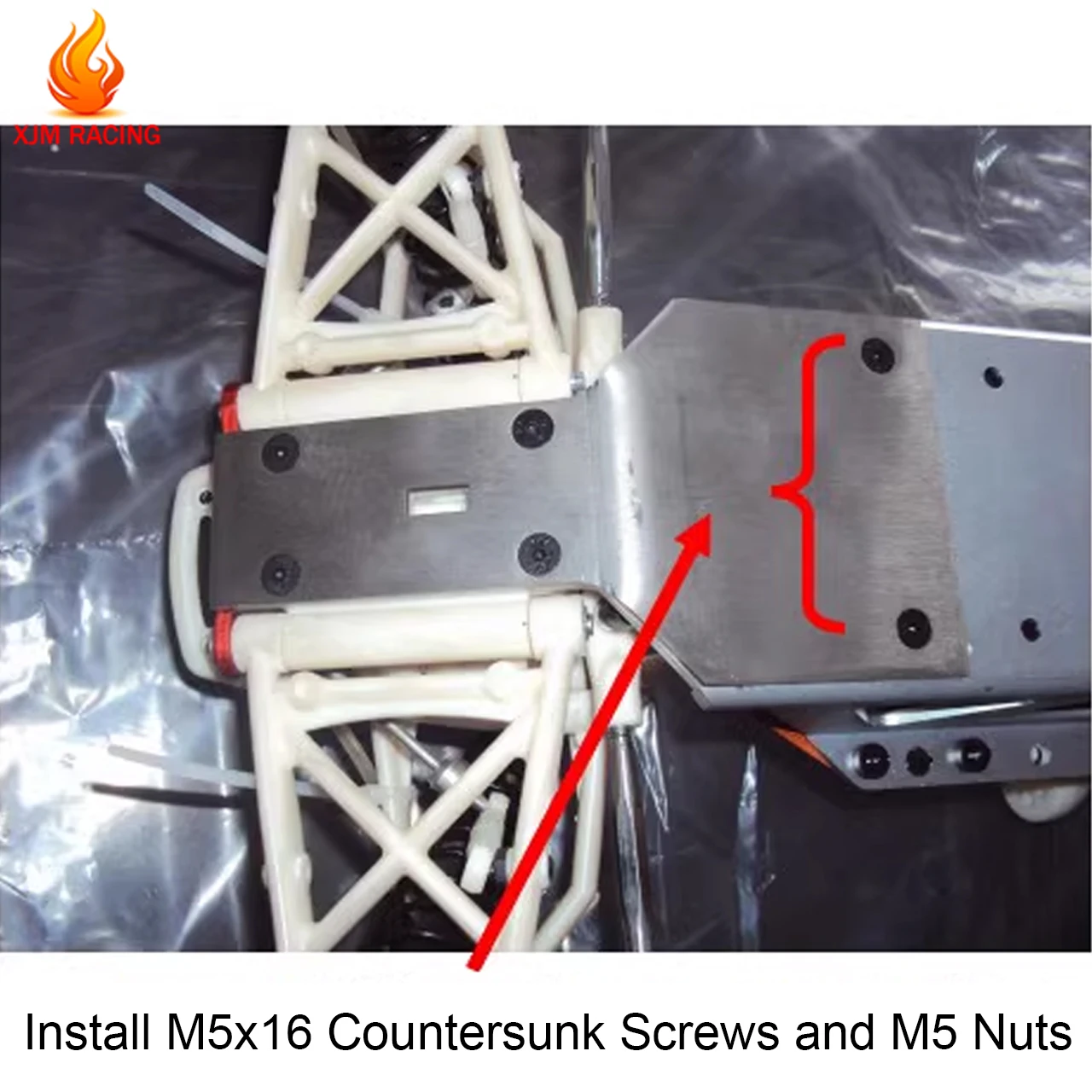 ステンレス製大型シャーシフロント強化ボトムプレート 1/5 HPI ロファン バハ ロバン キングモーター バハ 5t 5b 5sc RCカーパーツ用