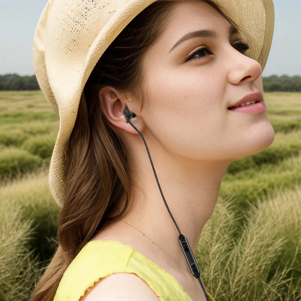 3.5mm Single Side Earbud Headsets Retractable Wired Headset No Microphone Mono Earplugs Wired Headset USB C Single Headphones