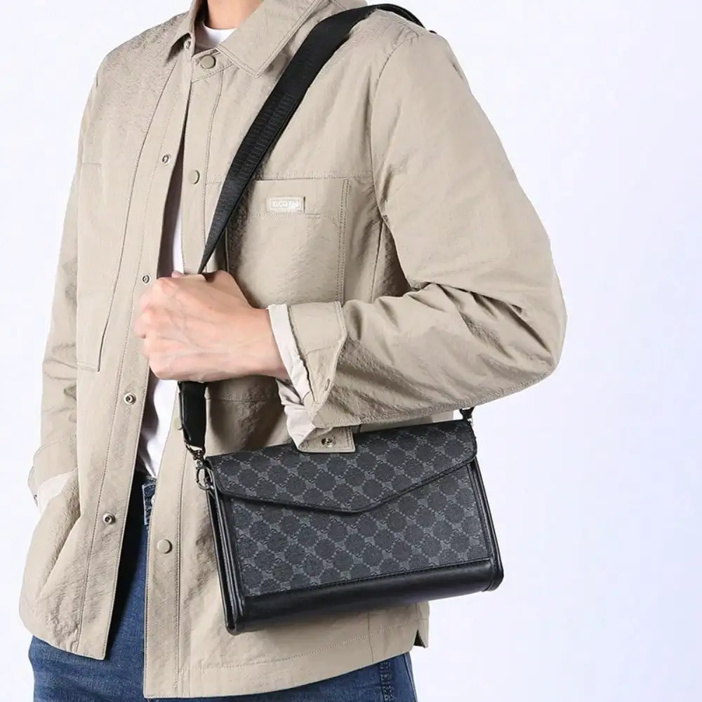 New Exquisite Messenger Bag, Trendy Shoulder Bag, PU Versatile Men's Small Square Bag, Casual Shoulder Crossbody Bag, Men's Gift